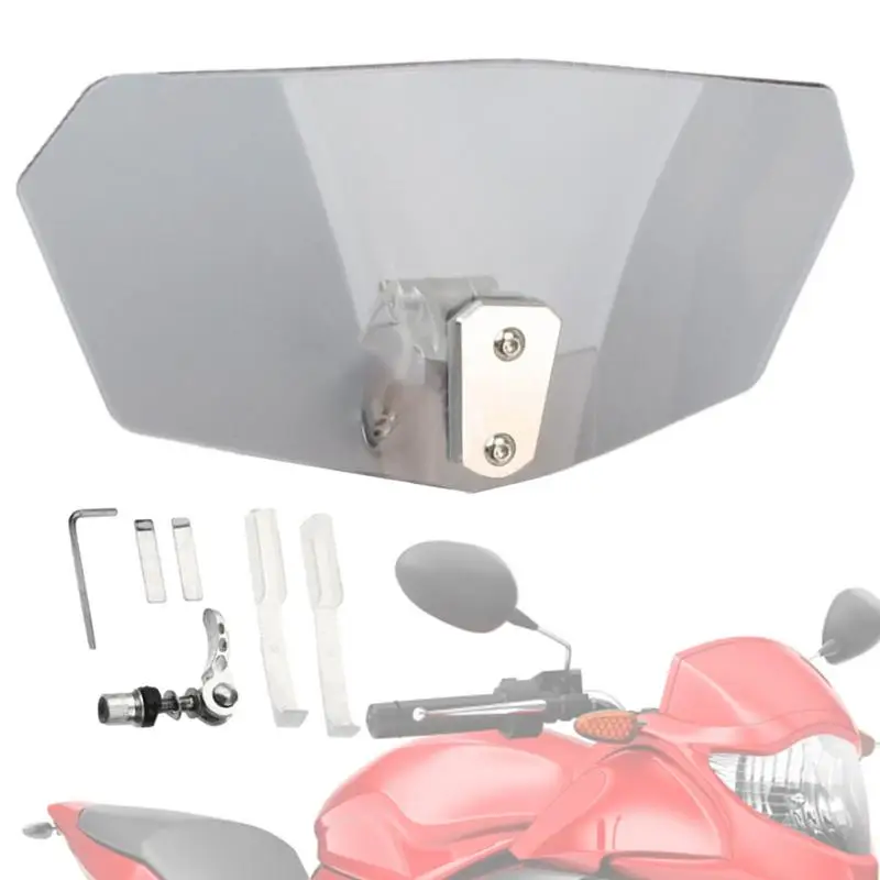 

Scratch Resistant Motorcycle Windshield Clear Windscreen Wind Deflectors Universal ForHonda ForSuzuki ForKawasaki ForYamaha