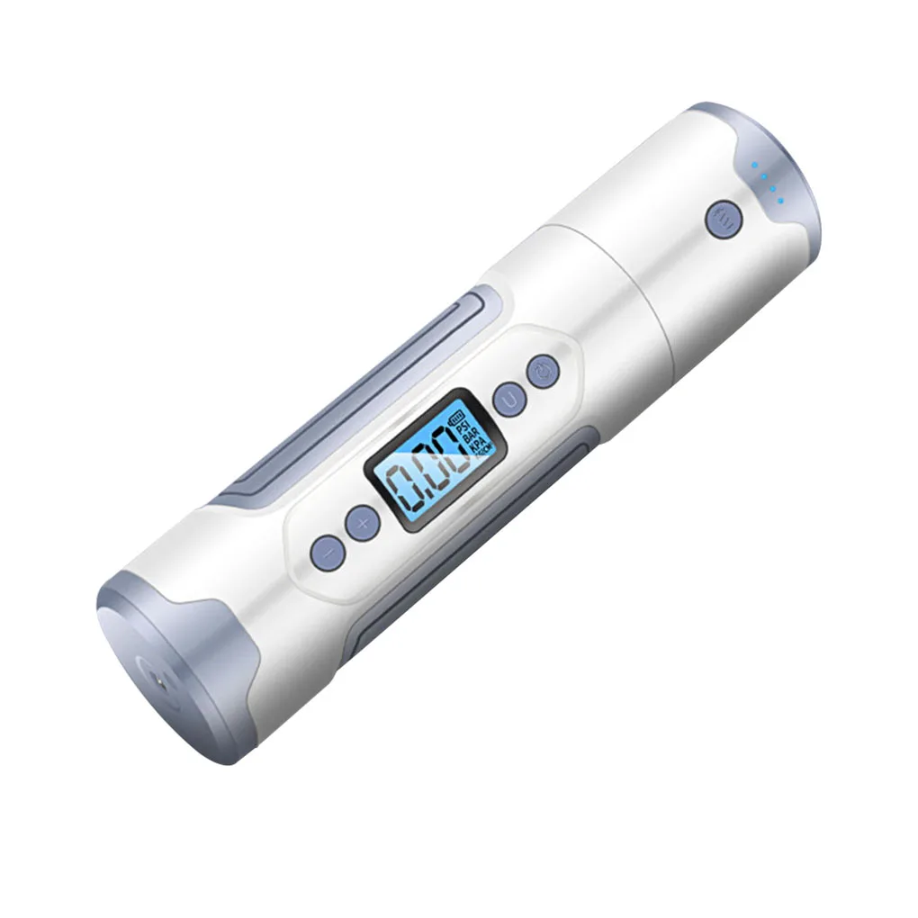 

Portable Electric Tire Inflator LCD Display USB Rechargeable Bike Tire Basketball Air Pump White