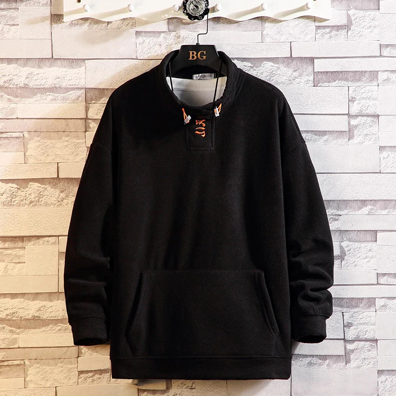 

Толстовка мужская свободного покроя, свитшот, пуловер в стиле хип-хоп, панк, Повседневная модная уличная одежда, большие размеры, черная бел...