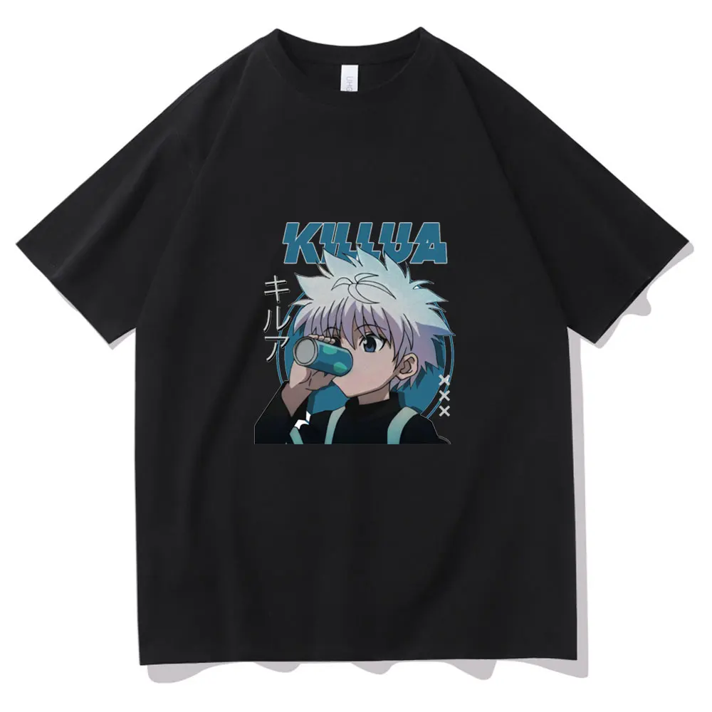 Футболка с японским аниме Hunter X Killua Zoldyck мужская и женская модная футболка Kurapika 90-х
