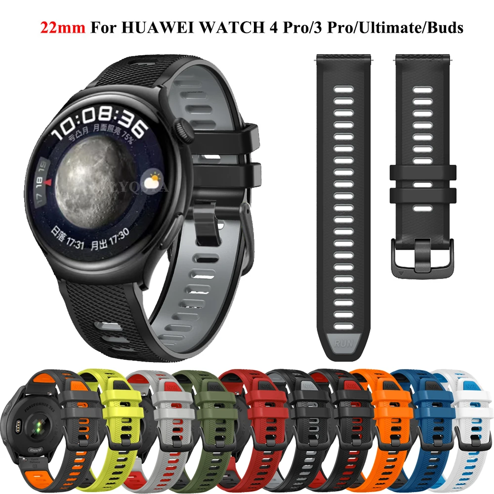 

Ремешок силиконовый для Huawei Watch 4 Pro/Ultimate/GT 2 GT3 Pro 46 мм, спортивный браслет для наручных часов GT Runner 46 мм/GT2 Pro, 22 мм