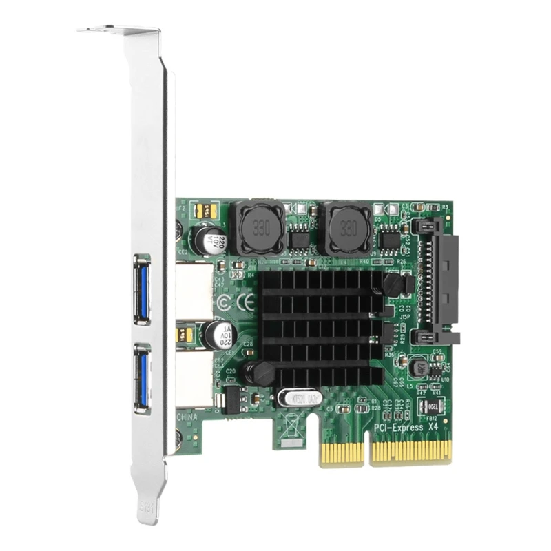 

41QA 2-Port PCI-E USB3.1 Gen 2 Type-A 10Gbps Expansion Card 15-Pin Connector Adapter