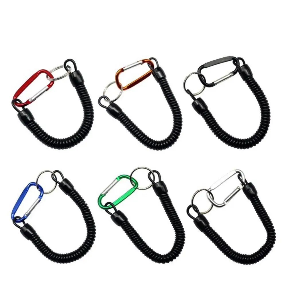 

Portable Fishing Lanyards Rope Boating Kayak Camping Secure Carabiner Secure Lock Grips Tackle Tools With Spring 18cm