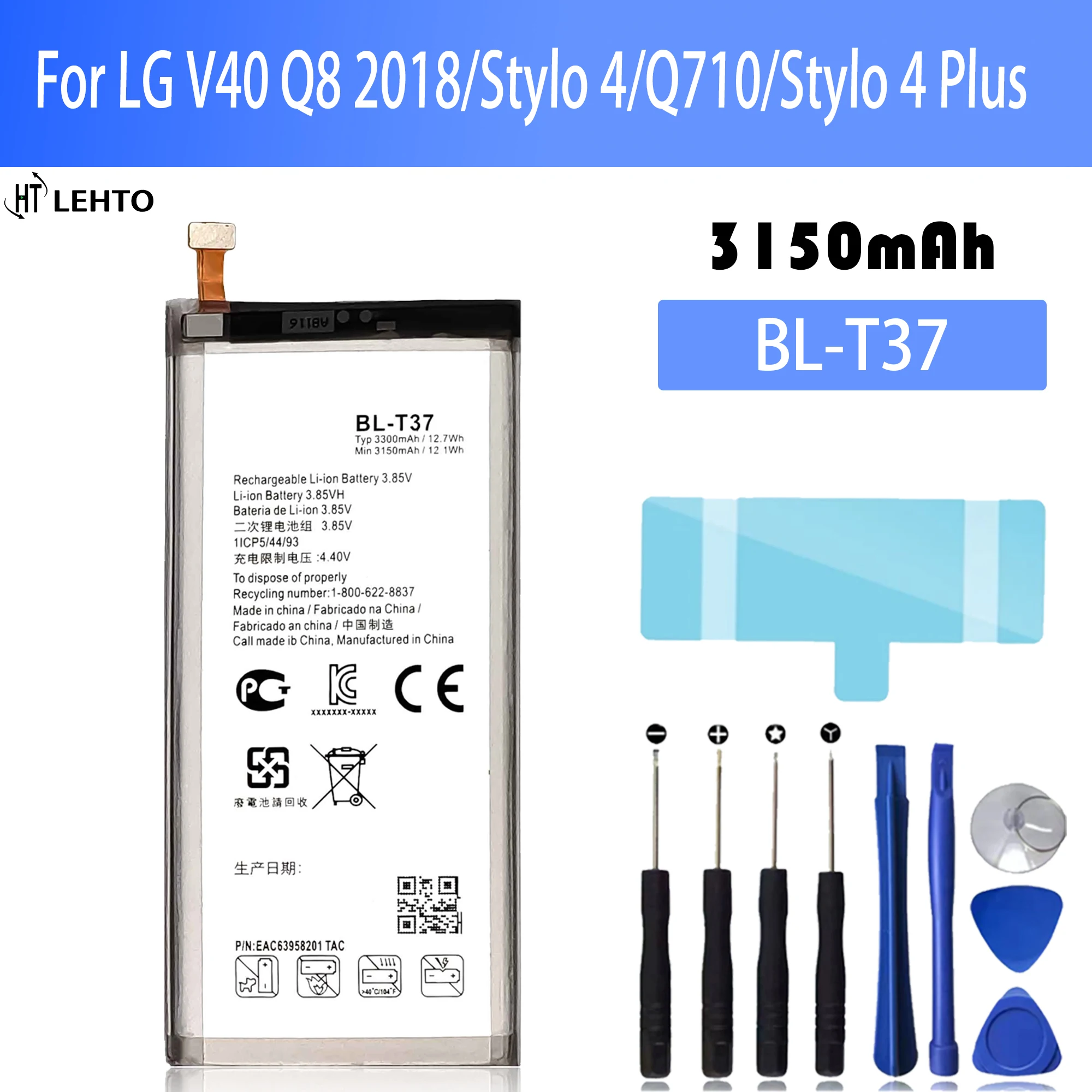

BL-T37 T37 Battery For LG V40 ThinQ / Q710 / Q8 2018 Version Q815L Bateria BL T37 Original Capacity Phone Batteries Bateria