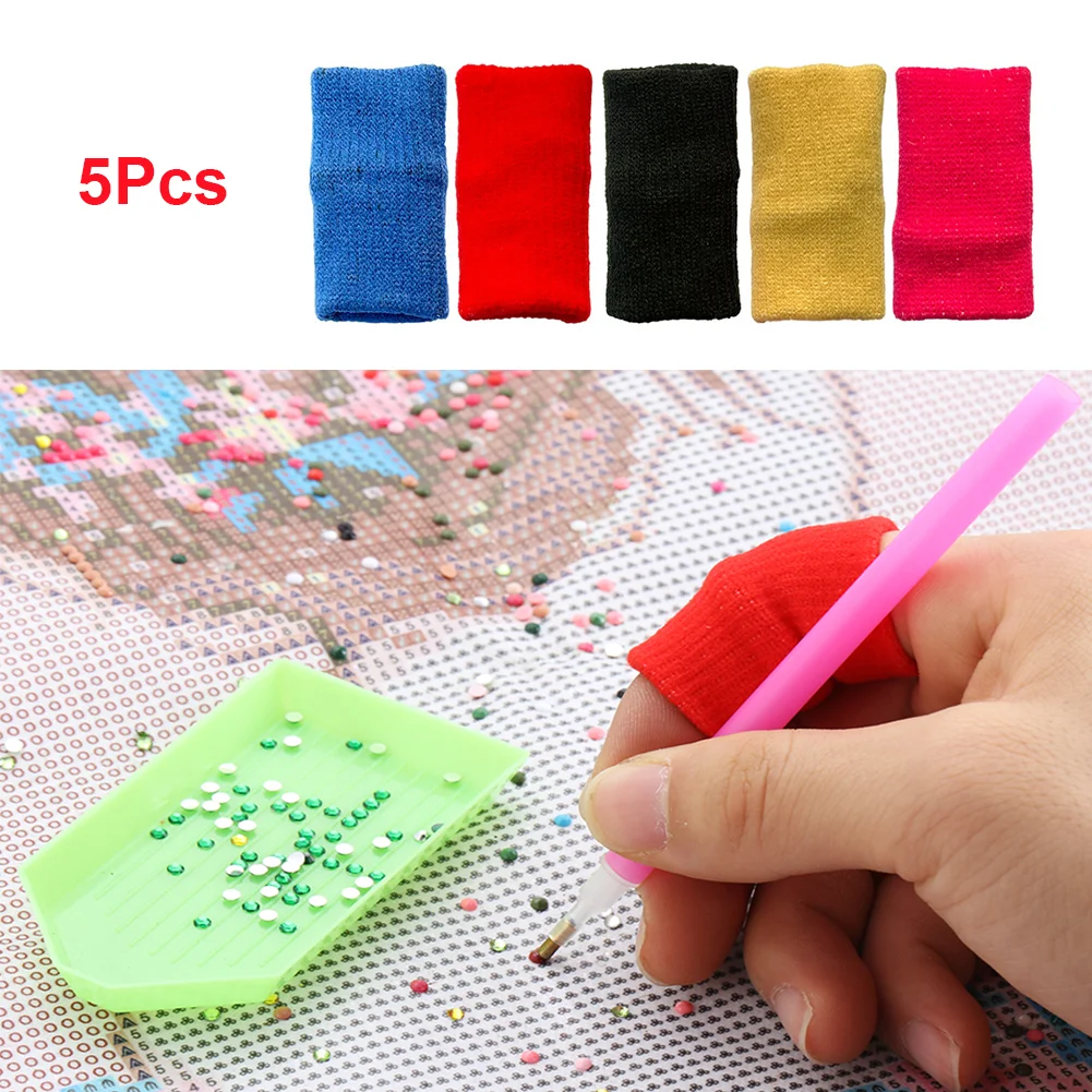 

5 Pcs/Pack Finger Sleeves for Diamond Painting Elastic Breathable Protecting Fingers for Diamond Painting Embroidery Accessories