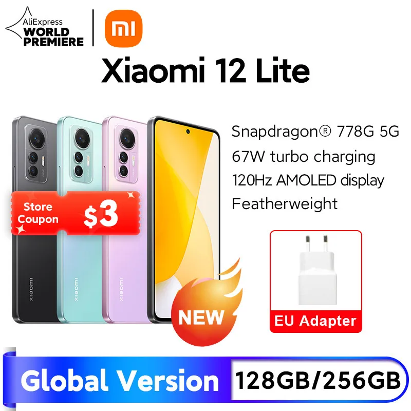 [World Premiere]Global Version Xiaomi 12 Lite Smartphone Snapdragon 778G ,6.55