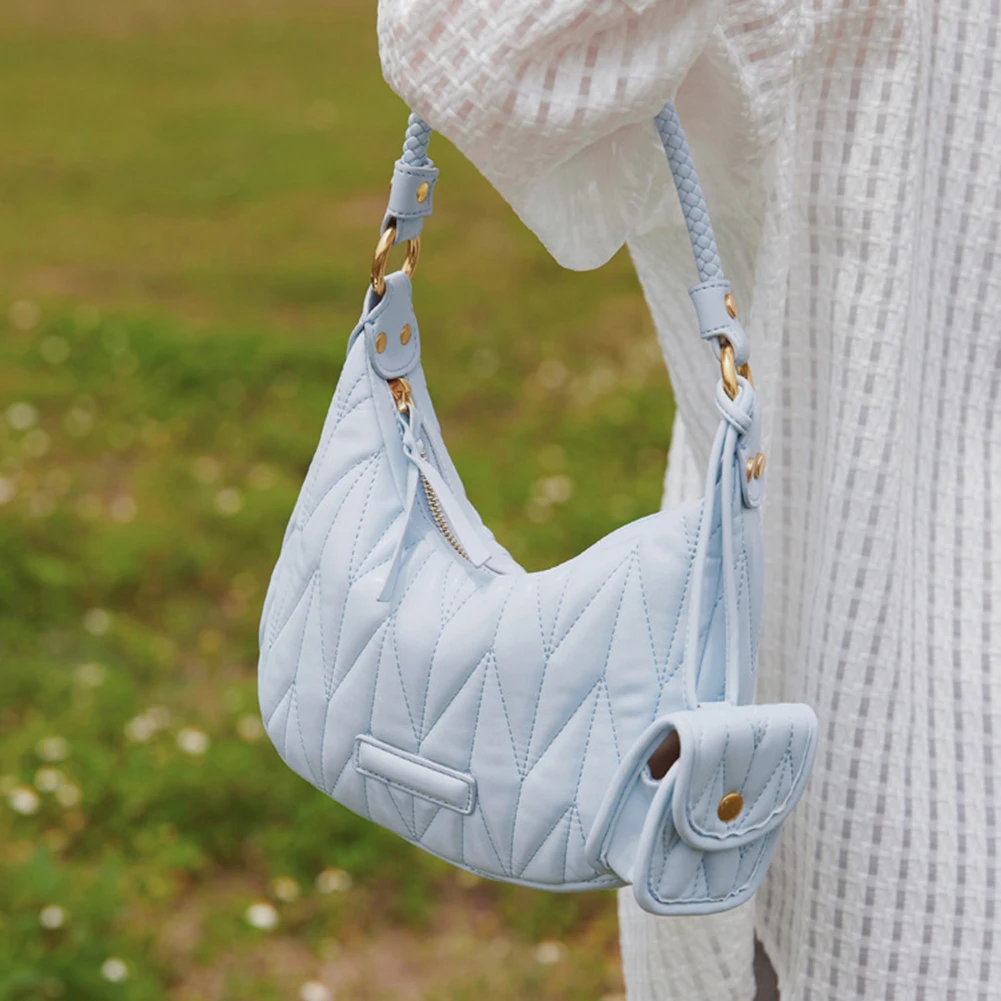 

Fashion Korean Shoulder Crossbody Bag Women Stylish Pleated Elegant Messenger Handbags Purse for Shopping Travel