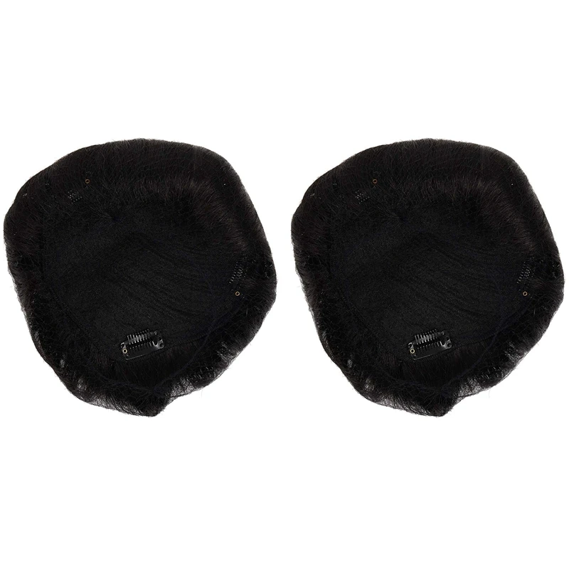 

2X Men's Handmade Wigs Natural Fluffy Invisible Replacement Hairpiece Men's Overhead Replacement Block