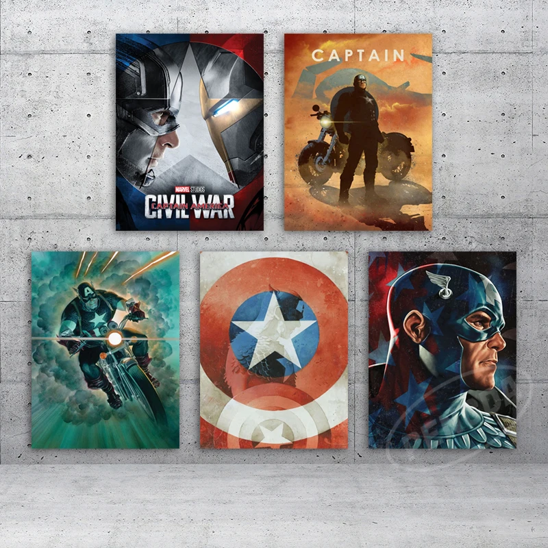 

Superhero Prints Civil War Canvas Paintings Captain America Vs Iron Man Poster Wall Art Home Decor Marvel Movie Modular Pictures