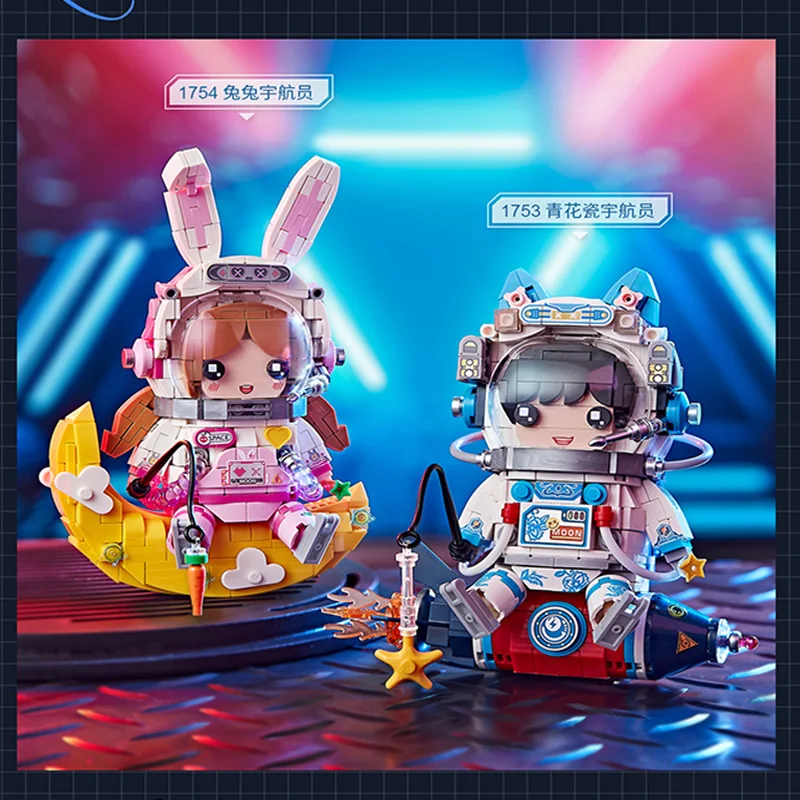 

LOZ Astronaut Rabbit Mini Building Blocks Brickheadz Figures DIY Moc Educational Bricks Toys Boy Girl Christmas Gifts 1753 1754