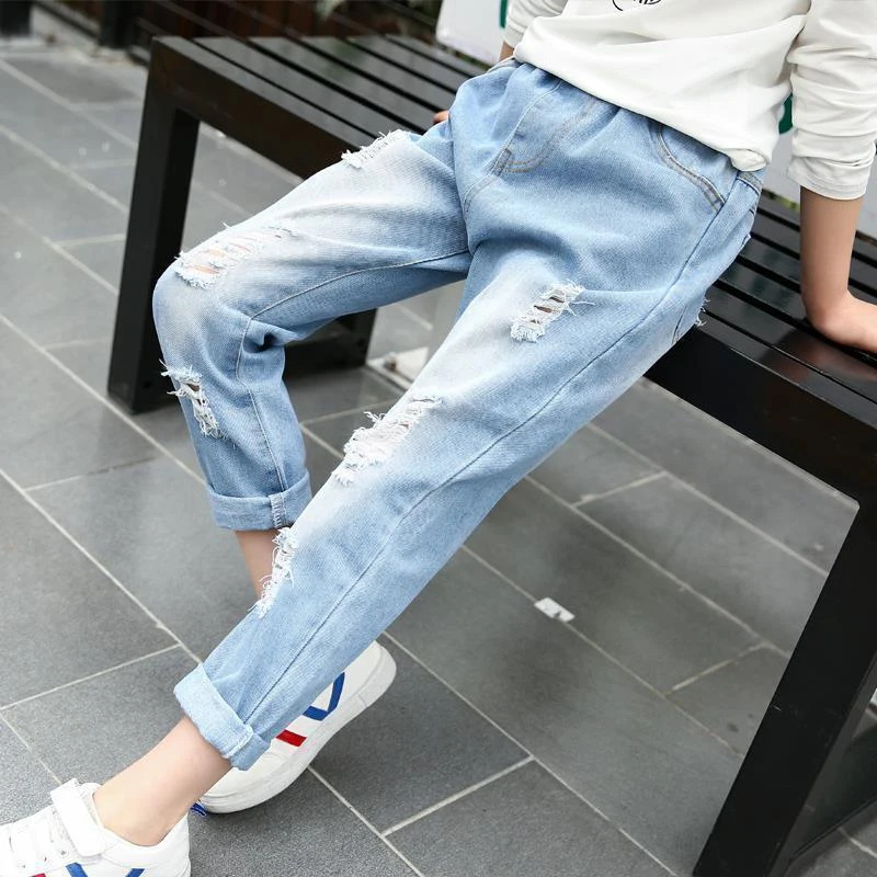 Casual Kids Baby Girls Cowboy Pants Spring Autumn Baby Girls Printing Jeans Kids Girls Children Clothing Kids Baby Girls Jeans images - 6