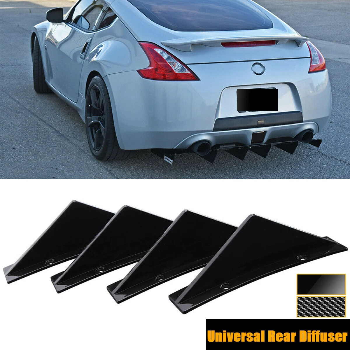 Задний диффузор спойлера Shark Fins для автомобиля Nissan Altima 350Z 370Z GT-R 2000-2022, универсальный, 4 шт.