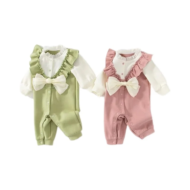 [Withdraw from Cupboard Area] Brand Counter Parent-Child Clothing Infant Spring & Fall Princess One-Piece Baby Rompers Going ... |