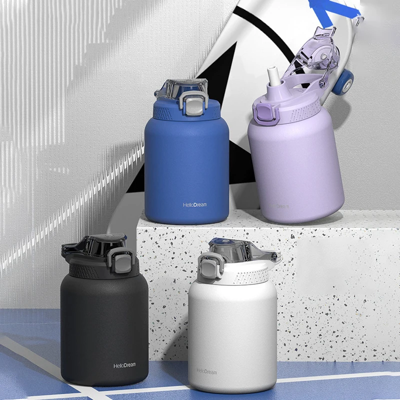 

Great Thermal Cup Double Drinking Insulated Cup Anti-leakage Big Belly Straw Insulation Cup Water-filling