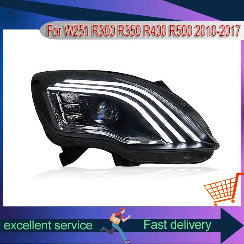 Фара для Mercedes Benz W251 R-Class R300 R350 R400 R500 2010-2017 модифицированный динамический сигнал