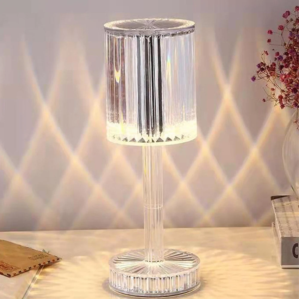 

Crystal Table Lamp for Crystal Room Chargeable LED Touch Switch Desk Lamp for Restaurant Rechargeable Lights USB Saloon fixture