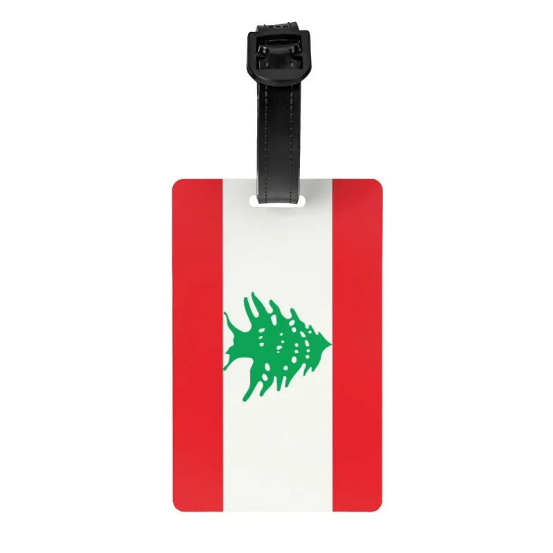 

Custom Lebanon Lebanese Flag Beirut Luggage Tag With Name Card Privacy Cover ID Label for Travel Bag Suitcase