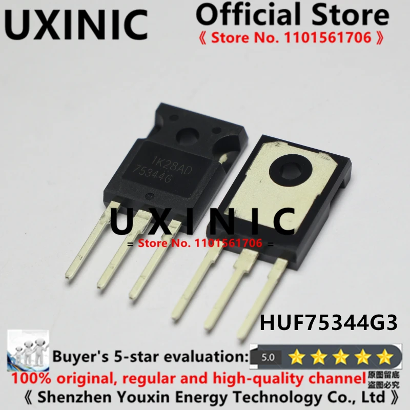 

UXINIC 100% новый импортный оригинальный транзистор полевого эффекта HUF75344G3 HUF75344G 75344 75344G TO-247 55 в 75a