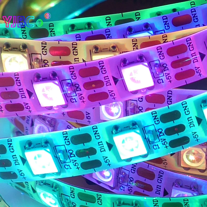 Светодиодная лента WS2812B индивидуально Адресуемая 30/60/74/96/144 пикселей/М WS2812 RGB лампы