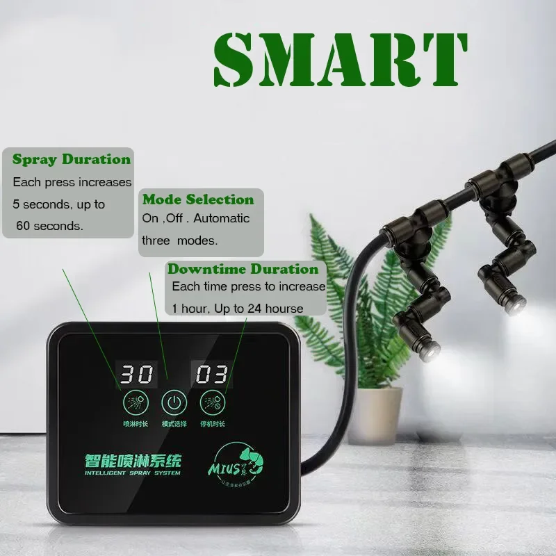 

Smart Touch Screen Sprinkler System Tropical Rain Forest Ecological Cylinder Sprinkler Automatic Watering Potted misting system