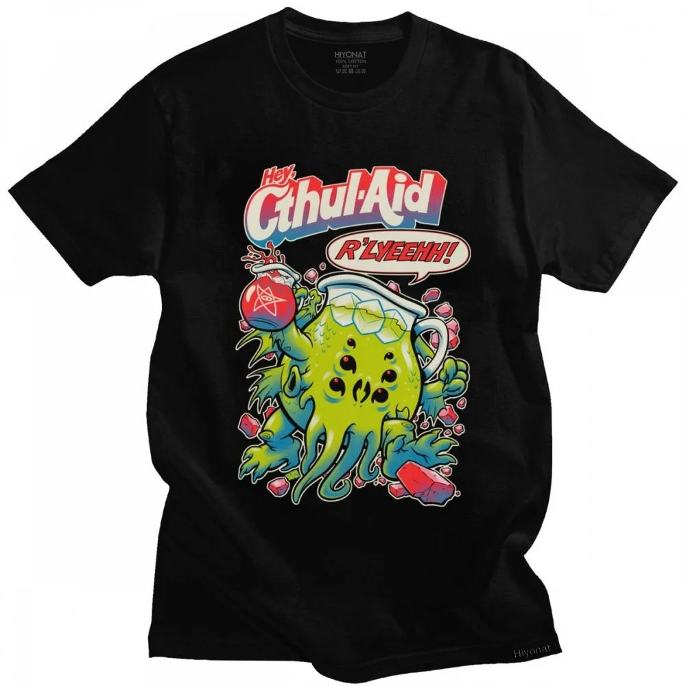 

Kawaii Cthulhu Man T Shirt Pre-shrunk Cotton Lovely Cartoon Streetwear Tee Tops Short Sleeve Fashion Graphic T-shirt Merch