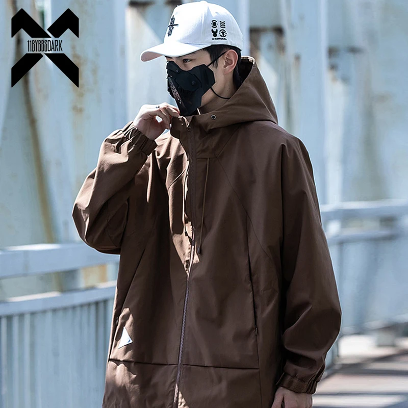 Men Hip Hop Hooded Windbreaker Jacket Oversized 2022 Women Function Loose Track Hoodie Jacket Coats Streetwear Male Clothing