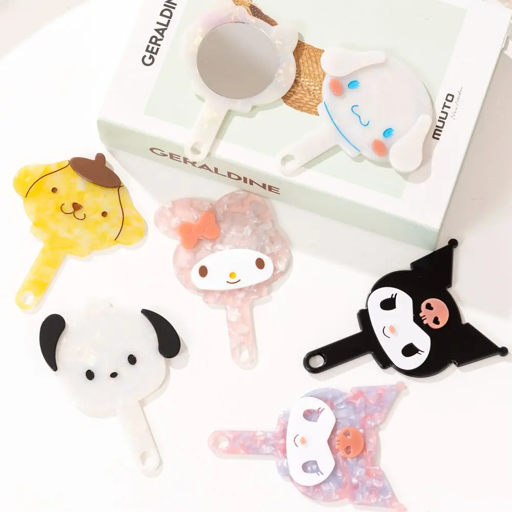 

Sanrios Cinnamoroll Kuromi Mymelody kawaii аниме мультяшное ручное зеркало для макияжа косметическое зеркало с ручкой