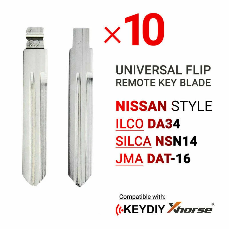 

10x New Uncut Universal Flip Remote Key Blade DA34 NSN14 DAT-16