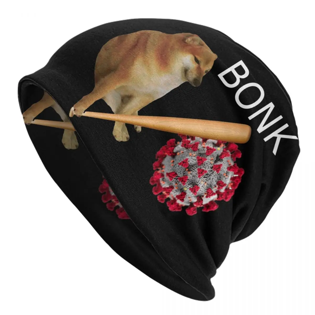 

Cheems Virums Bonk Skullies Beanies Caps For Men Women Unisex Winter Warm Knitting Hat Adult Shiba Inu Dog Meme Bonnet Hats