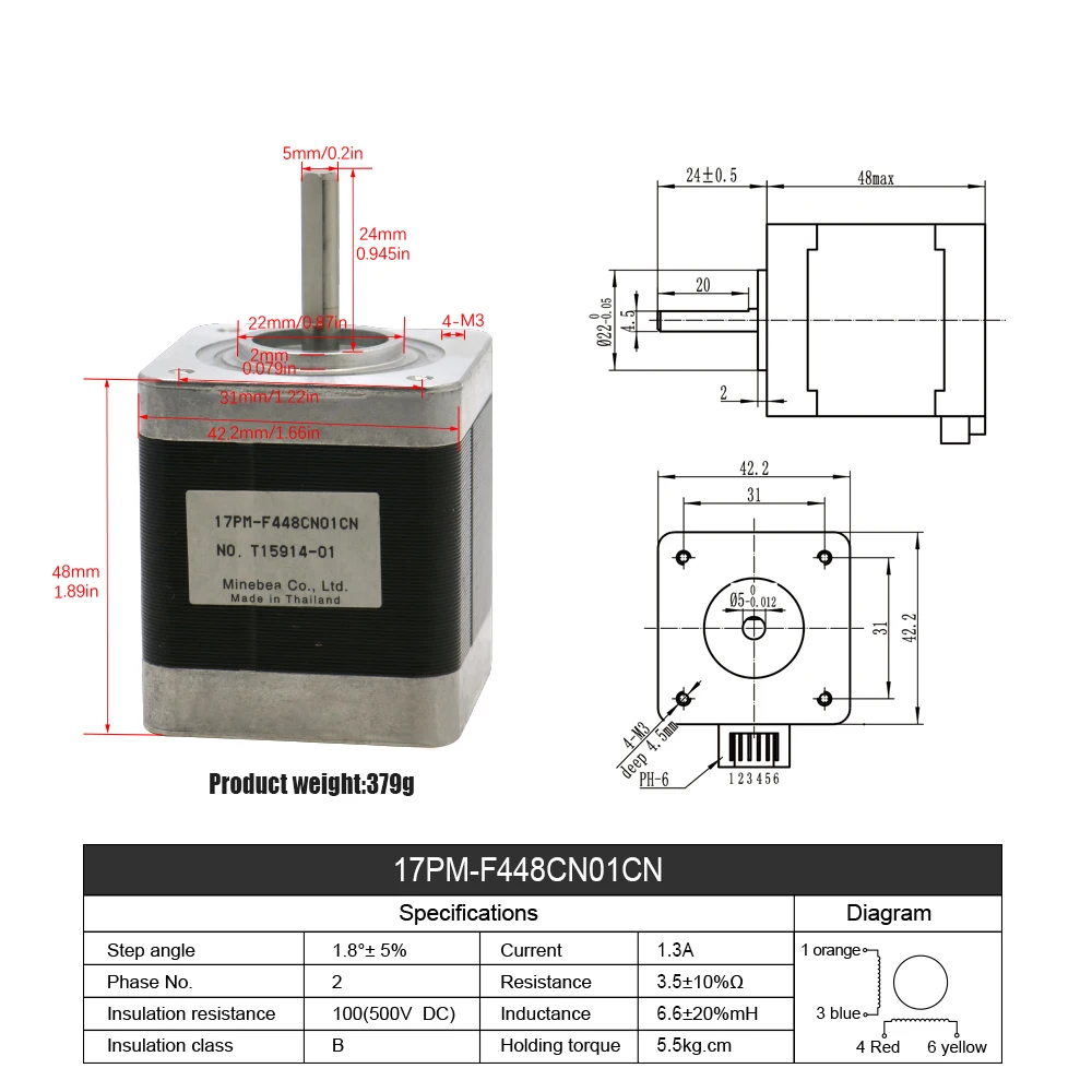 

Шаговый двигатель Nema 17