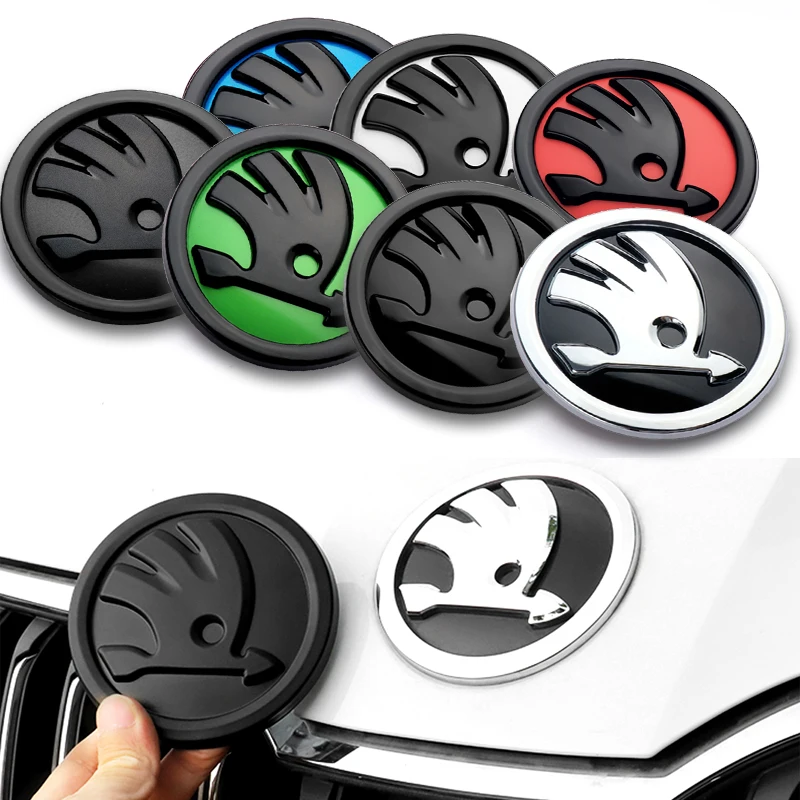 Эмблема для передней капота автомобиля 8/9/10 см, значок на багажник, наклейка для Skoda Octavia Rapid Fabia S Logo A7, превосходные аксессуары KAMIQ