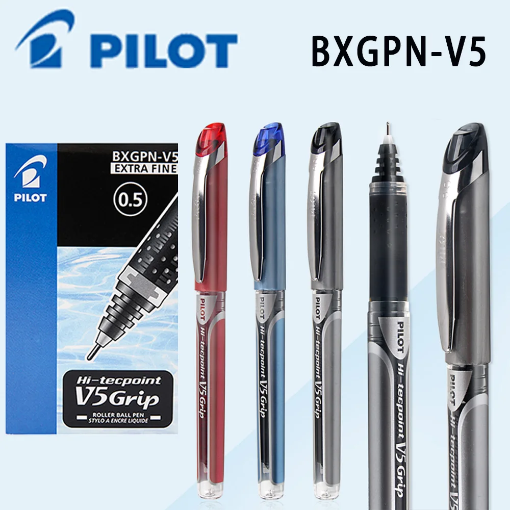 

12 Japan PILOT Gel Pen BXGPN-V5 Large Ink Writing Smooth Straight Liquid Quick-drying Signature Pen Office School Supplies 0.5