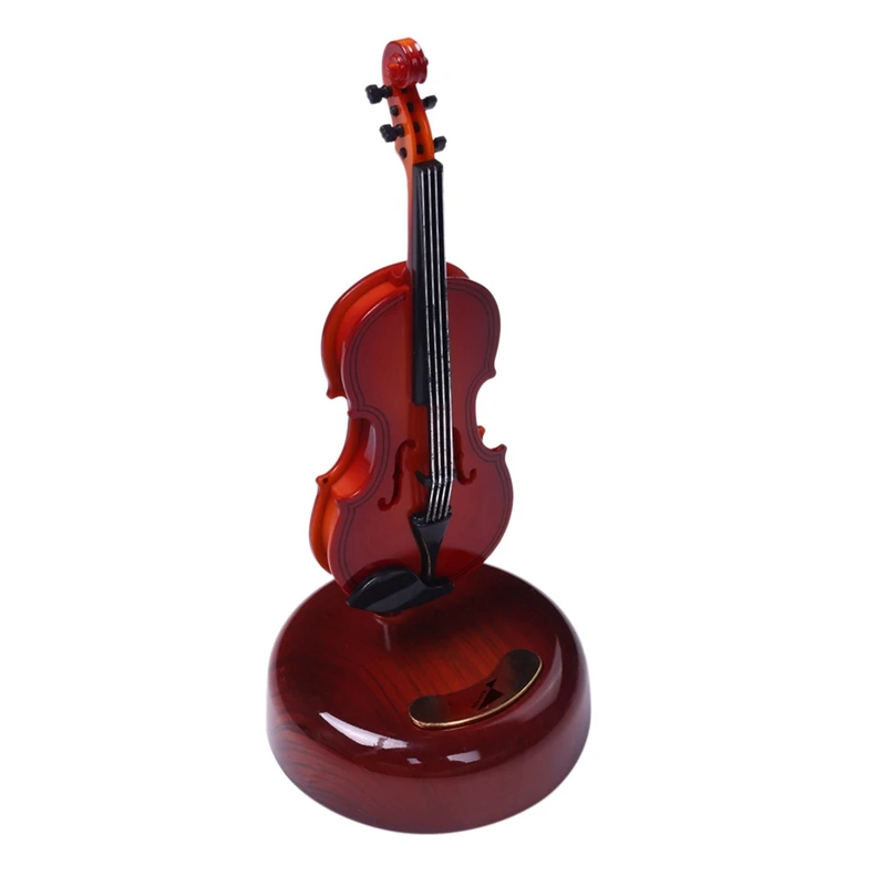 

2 шт. музыкальная шкатулка для скрипки, вращающаяся музыкальная база, искусственный инструмент, подарок для мальчиков и девочек на день рождения и Рождество
