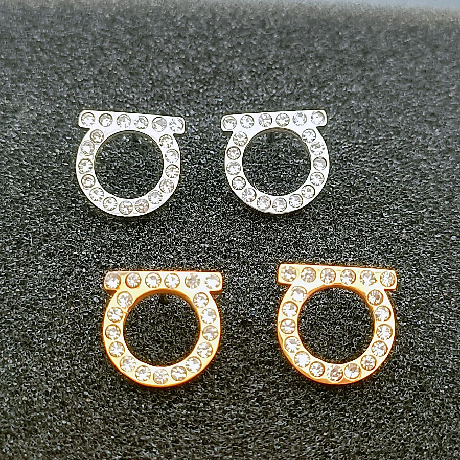 Легкие роскошные высококачественные серьги из нержавеющей стали с линией D