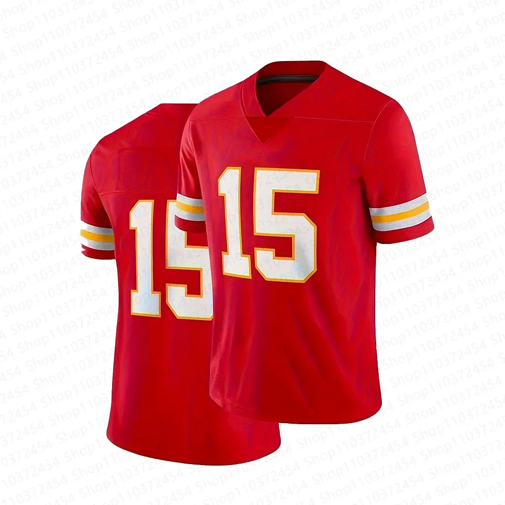 Футболка Американской Регби Команды Канзас-сити # 15 Спортивный Прочный Дышащий