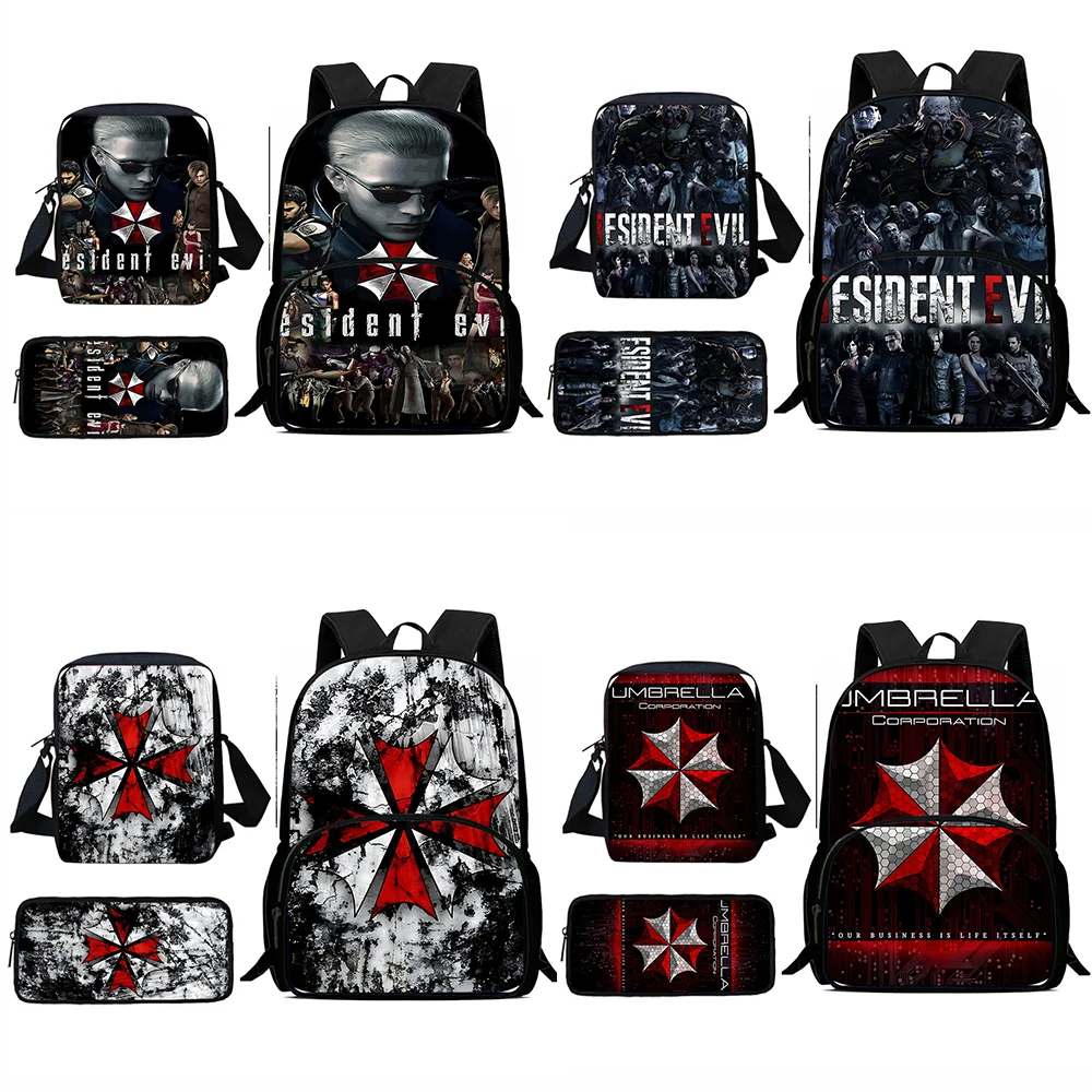 Plecaki dziecięce Movie Residents Evil Torba na ramię Piórnik Torby szkolne o dużej pojemności dla chłopców i dziewcząt Najlepszy prezent