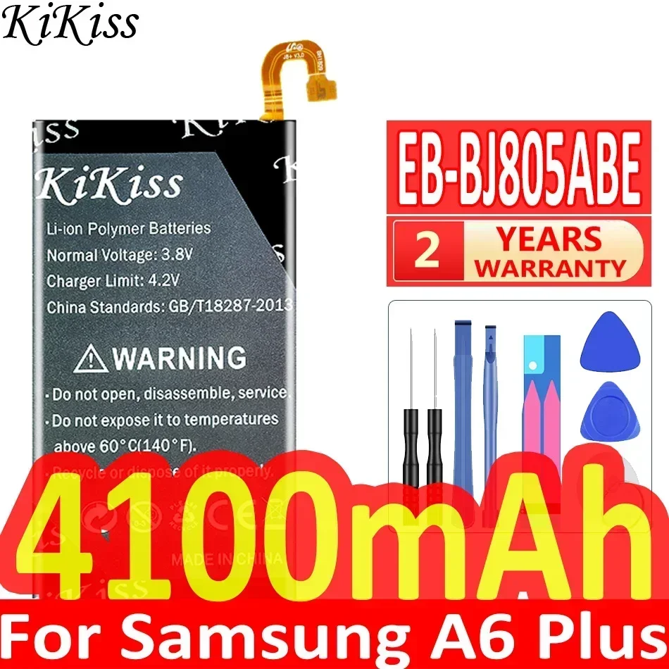 Аккумулятор KiKiss 4100 мАч EB-BJ805ABE для Samsung Galaxy A6 Plus A6+ A6Plus SM-A605F A605G A6050 A605K A605FN A605GN