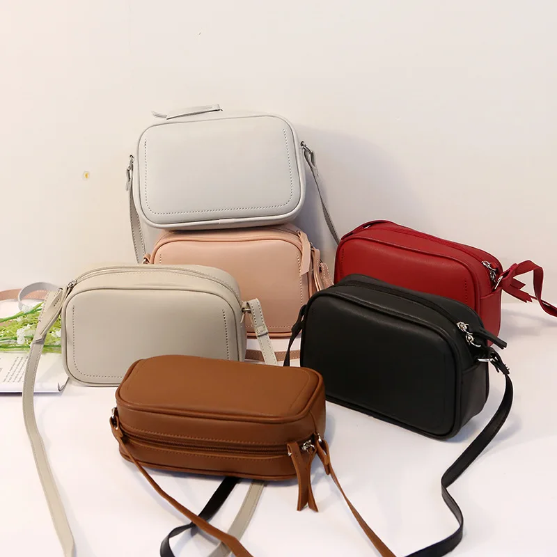 

Girl Shoulder Bags PU Leather Vintage Crossbody Bags Women High Quality Mini Square Solid Color Coin Purse Handbags for Summer