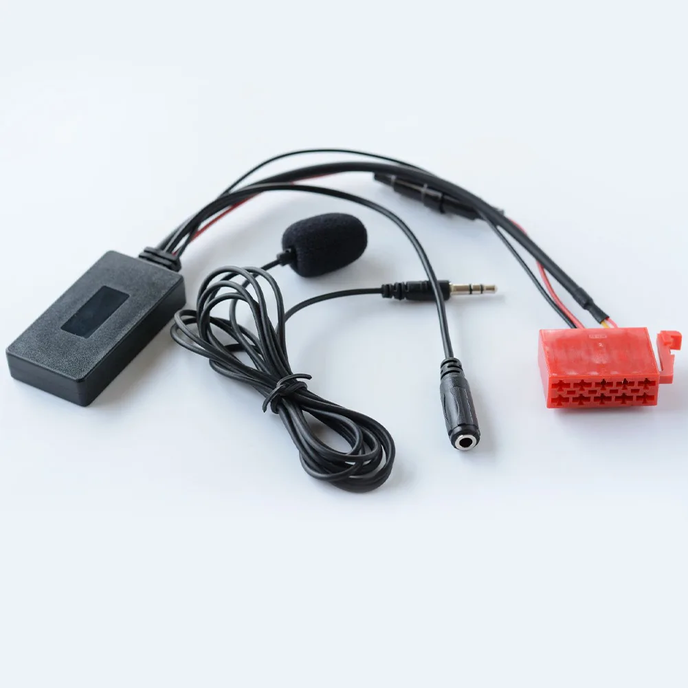 

Cable Audio Adapter 27CM Length Cable 5-12V 5.0 Bluetooth-Compatible Red & Black Wireless Carplay With Microphone