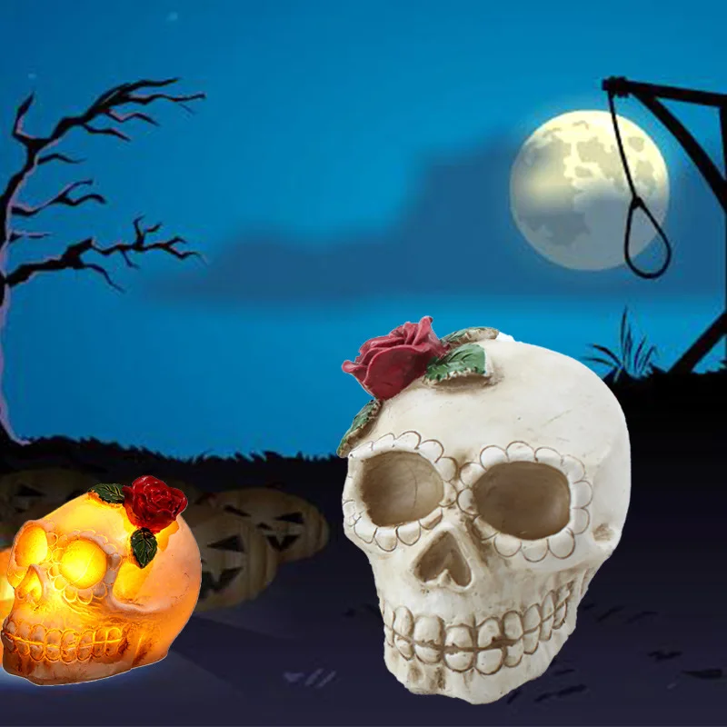 

Светодиодные украшения для Хэллоуина со светом, черепами, светящимися призраками, трюками и страшными украшениями, реквизит для украшения ...