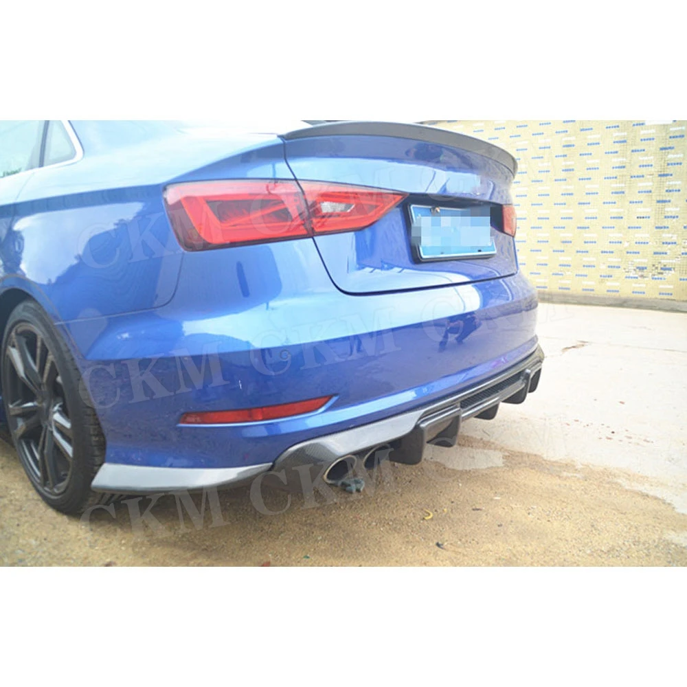 Задние разделители для губ из углеродного волокна/FRP фартуки спойлер Audi A3 S3 Sedan 2014