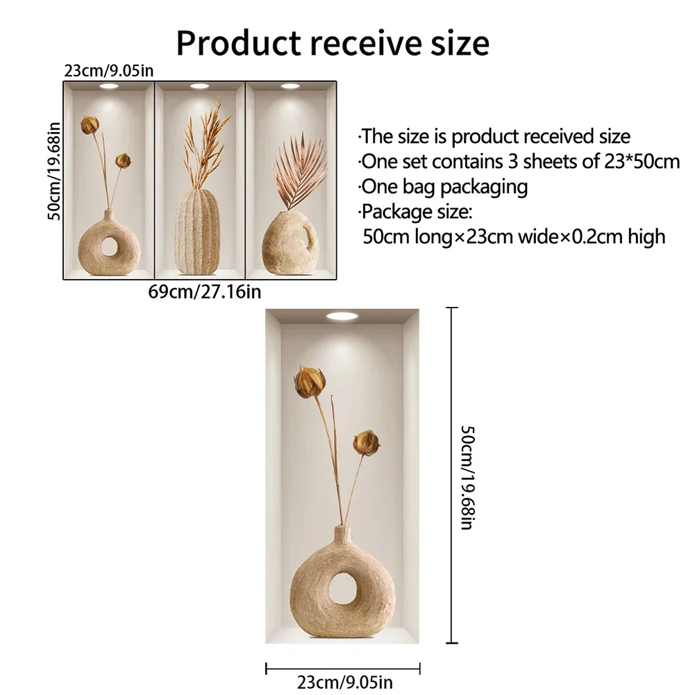 Домашний Триптих эффект D декоративная настенная наклейка небольшие отклонения