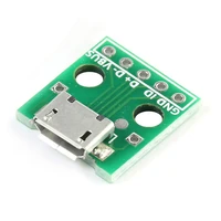 10pcs micro usb to dip adapter 5pin female connector b type pcb converter breadboard usb 01 switch board smt mother seat