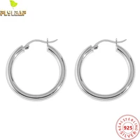 925 sterling silver jewelry smooth circle hoop earrings for women 18k gold plating femme popular accessories 2022 new