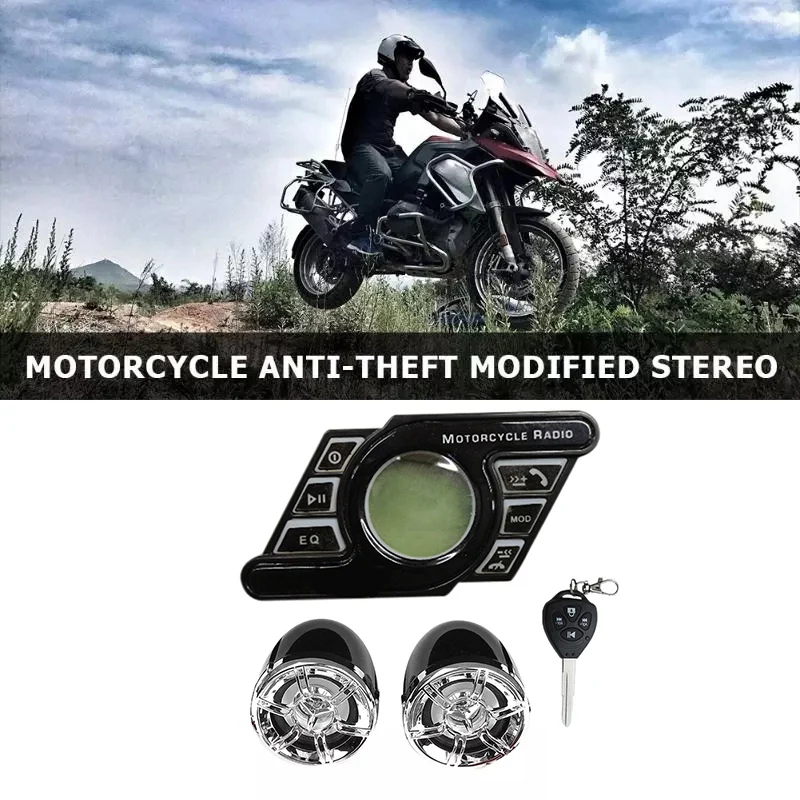

Мотоциклетная Bluetooth Звуковая аудиосистема стерео Громкая связь колонки радио MP3 музыкальный плеер черный