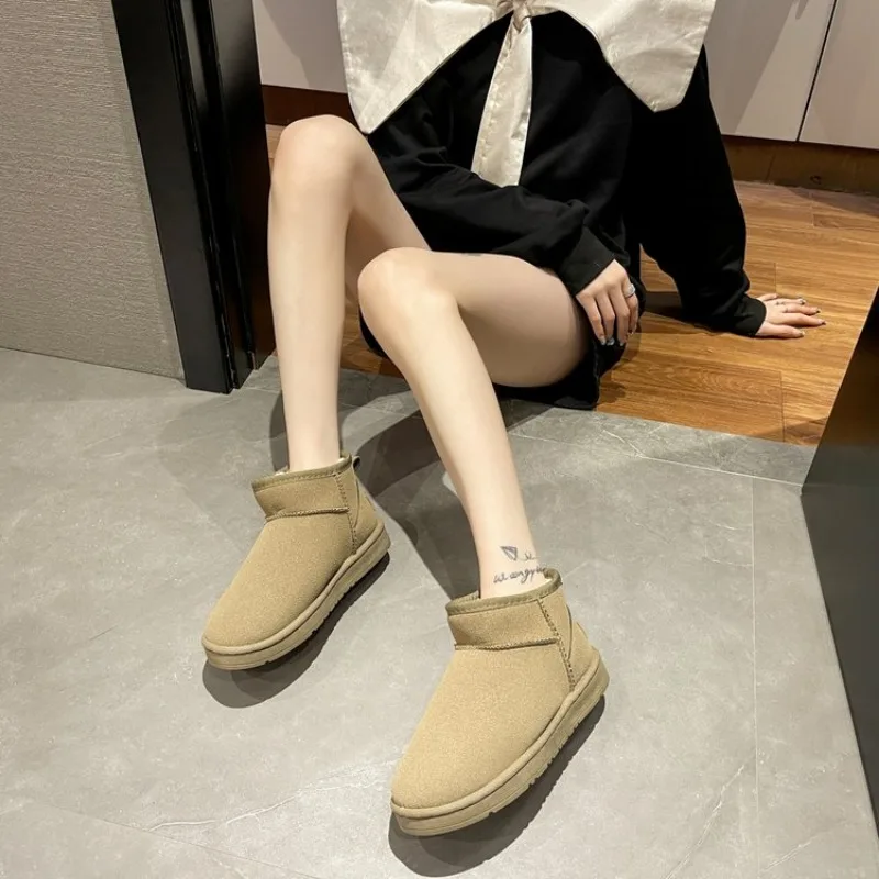 Женские короткие зимние ботинки Litfun Теплые ботильоны из натуральной шерсти на