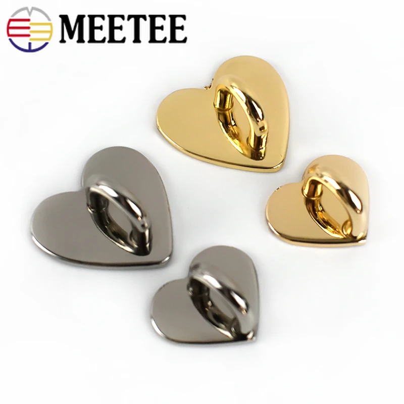 

Meetee 5/10/20Pcs Metal Heart Buckle 18/25mm D Ring Arch Bridge Non-detachable Clasp Handbag Side Hook DIY Hardware Accessories