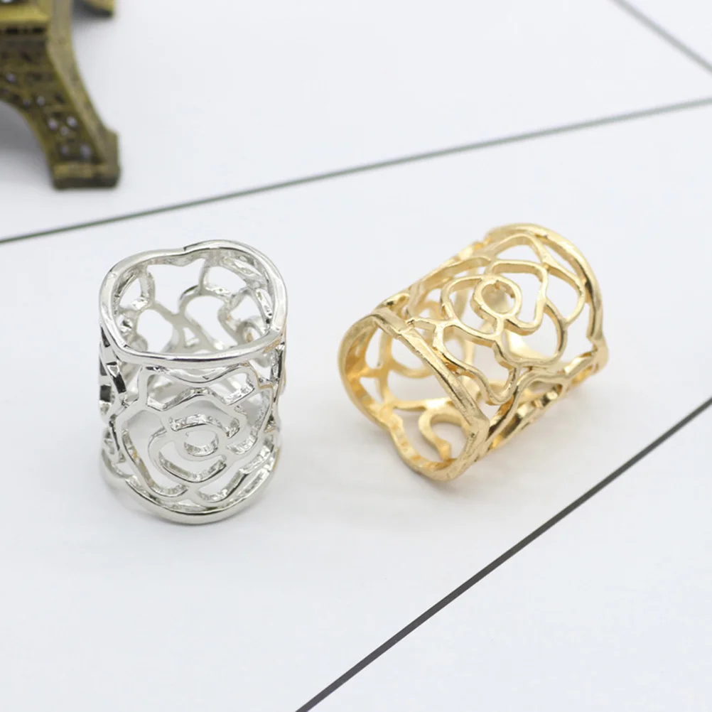 Филигранный шарф пряжка-трубка шарфы с розами кольцо позолоченная шелковая