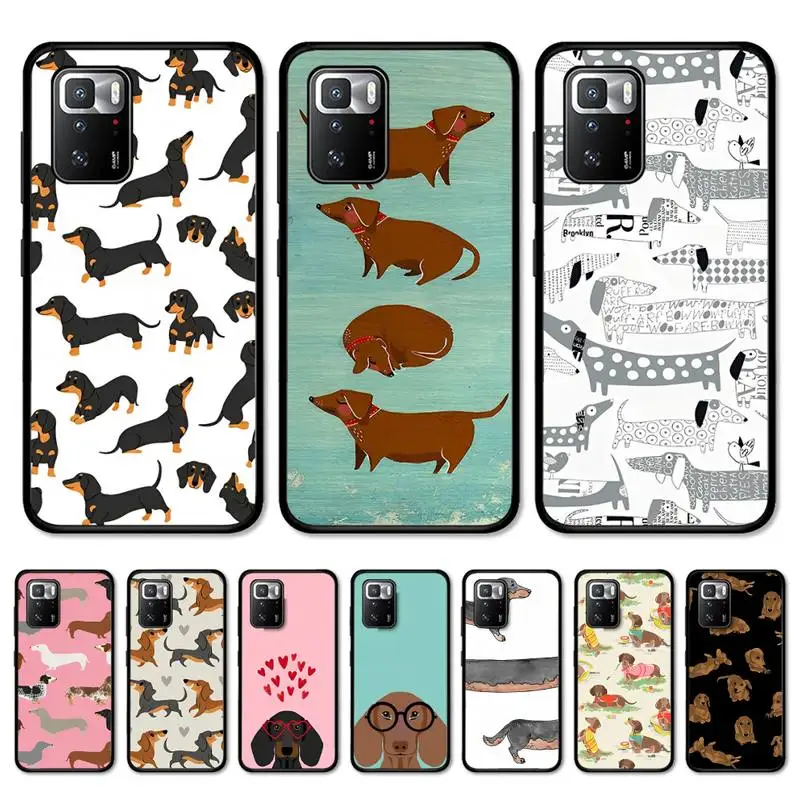 

Dachshund Silhouette Dog Phone Case for Redmi 5 6 7 8 9 A 5plus K20 4X S2 GO 6 K30 pro