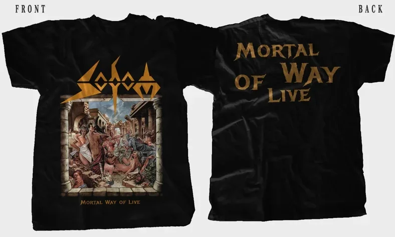 Новая футболка с принтом Dtg/Dtf SODOM Mortal Way' Live - size- S M L XL 2-3